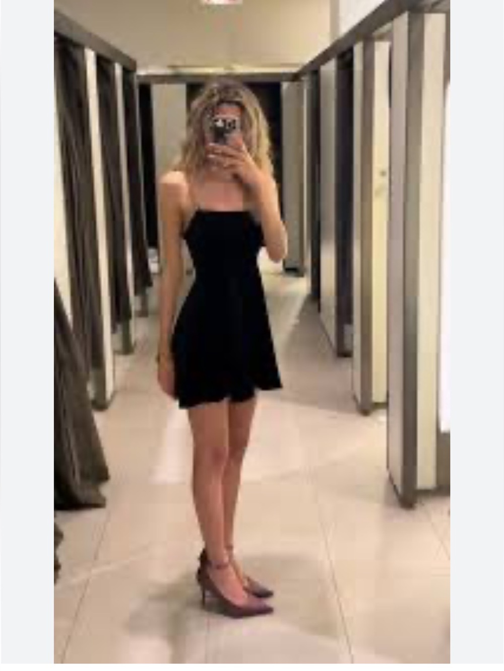 Zara Black Velvet Mini Dress with Thin Straps